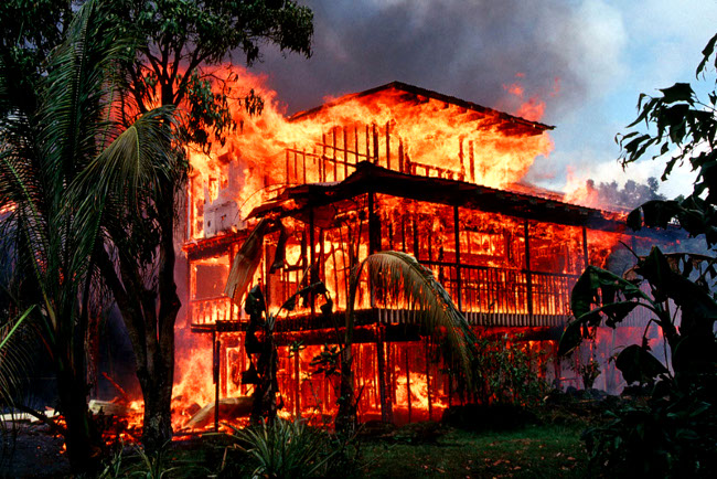 Burning mansion